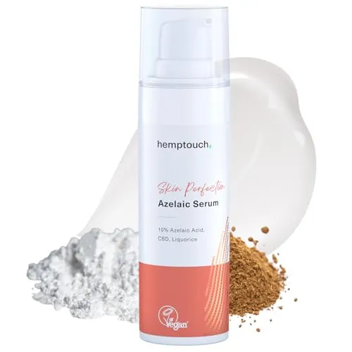 Hemptouch Skin Perfection Azelainsäure Serum 10% mit Salicylsäure - Sanfte Pflege für ein ebenmäßiges Hautbild. Das Serum reduziert sichtbar Unreinheiten und Rötungen, fördert ein klares Hautbild und zieht schnell ein. Ideal für empfindliche Haut.