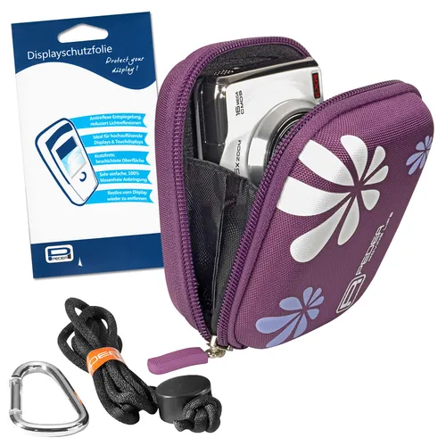 Kameratasche + Folie für FinePix XP140, Sony DSC WX350, Lumix DMC FT5 TZ7