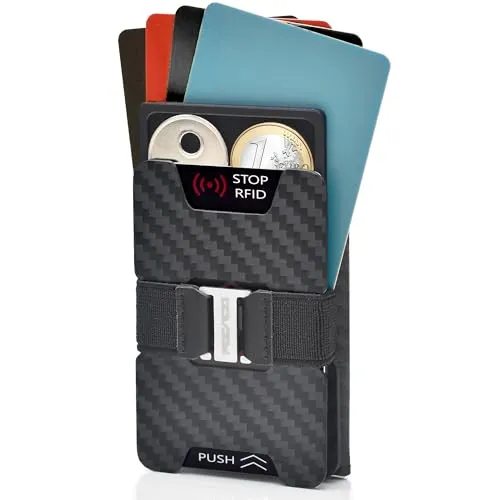 POCARDO Slim Wallet | Kartenetui mit Münzfach & RFID Schutz | Geldbörse Herren klein | Portmonee Geldbeutel Portemonnaie