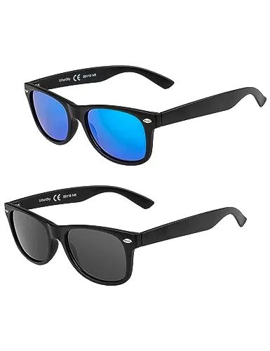 UrbanSky Sonnenbrille für Herren 2er-Pack, klassische Modelle (Mars)