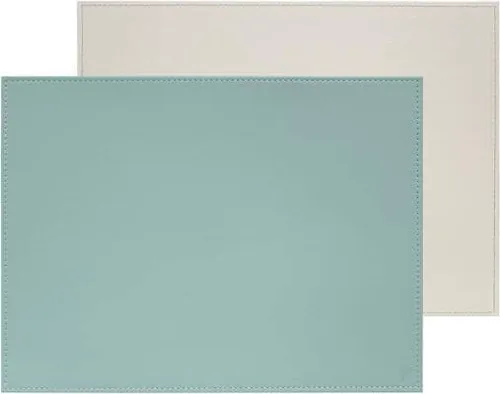 FREEFORM Duo Platzset, Kunstleder, 40x30cm, mint/grau