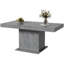 Okwish Esstisch Grau 80x76x180 cm – Ausziehbar & Praktisch