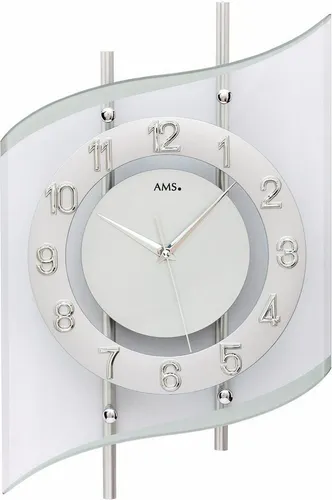 AMS Wanduhr 5506 in silber von AMS