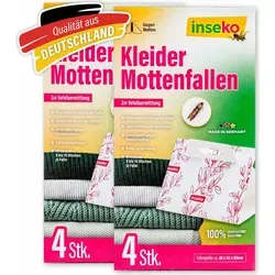 inseko 8 x Kleidermottenfallen I insektizidfrei & geruchlos I Mottenschutz I Germany - 2 Packungen (442253)