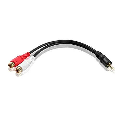 Aukson N30 3,5 mm Klinke auf 2x Cinch RCA Stereo Y-Adapter Kabel, 30 cm – Audio Adapter für Laptop, Tablet, Smartphone