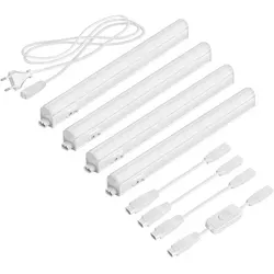 ledscom.de LED Unterbau-Leuchten Rigel, je 31,3cm, mit Schalter, je 397lm, warm-weiß, 4er Set