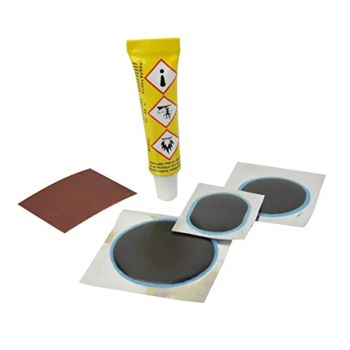 FISCHER Fahrrad Flickbox, Reparatur-Set für Reifen, Pannen-Flickzeug-Set, einfache Anwendung, ideal für unterwegs, 5-teilig