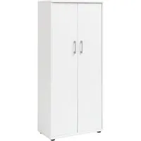 MÖBELPARTNER Aktenschrank Tiger Large, Weiß - Stabiler Aktenschrank mit 3 Fachböden und 4 Ordnerhöhen, ideal für Büro und Home Office. Robust und pflegeleicht dank melaminharzbeschichteter Oberfläche.