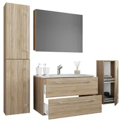Waschplatz Badinos 5-tlg. mit Spiegelschrank und Hochschrank