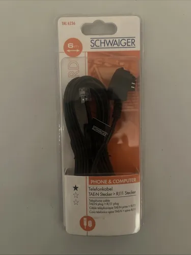 Schwaiger Telefonkabel TAE-N Stecker RJ11 Stecker 6M