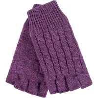 HEAT HOLDERS Damen Winter-Thermo-Fingerlose Handschuhe mit Zopfmuster