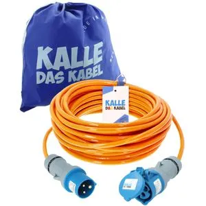 KALLE DAS KABEL Verlängerungskabel 50m CEE 230V 16A in blau von Kalle-das-Kabel