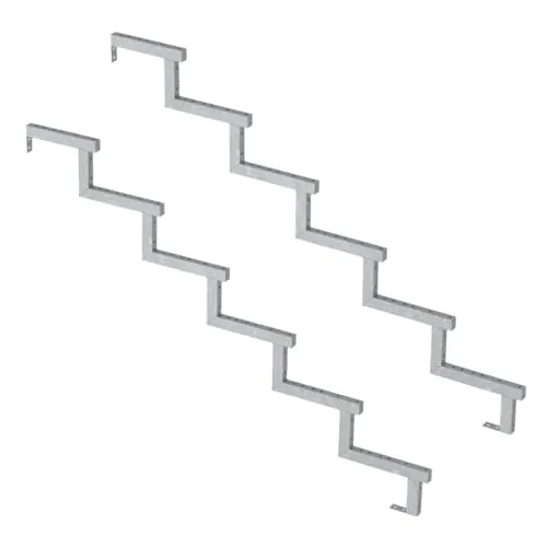 2er Set Stahl Treppenwange 6 Stufen - Option für Setzstufen-Höhe 102cm