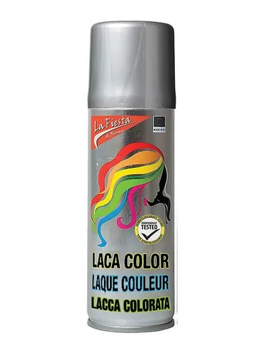 Maskworld Theaterschminke Haarspray - Haarfarbe Silber - Karneval Fasching, Das Farb-Haarspray für einen schimmernden Look