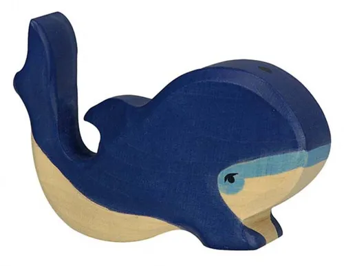 Holztiger 80196 Blauwal, klein Holzfigur bemalt