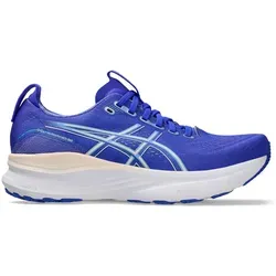 ASICS Gel-Kayano 32 Damen Stabilitätsschuh - Blau/Silber, Größe 37,5 - Erlebe höchsten Komfort und Stabilität mit dem ASICS Gel-Kayano 32. Ideal für Überpronierer, bietet er gezielte Unterstützung und reaktive Dämpfung für ein geschmeidiges Laufgefühl.