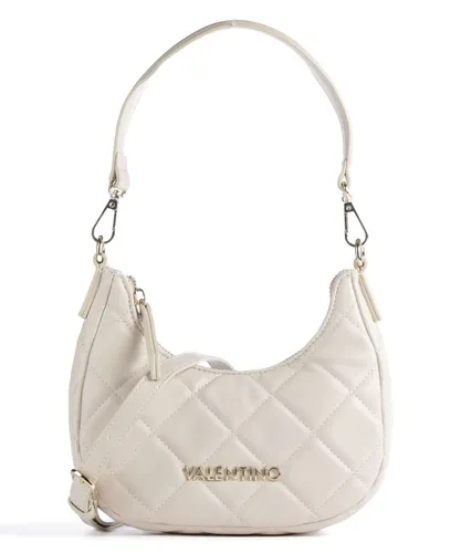 Valentino Bags Damen Handtasche Ocarina ecru - Elegante Handtasche mit abnehmbarem und verstellbarem Schultergurt, goldfarbenem Logo und praktischem Reißverschlussfach – ideal für stilbewusste Frauen.