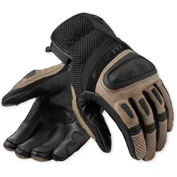 Revit Dirt 4 Motorradhandschuhe - Schwarz/Beige - XL - Die Revit Dirt 4 Motorradhandschuhe bieten optimalen Schutz und Flexibilität für Abenteuerfahrer. Mit leitfähigen Fingerspitzen und wasserabweisendem Leder sind sie ideal für jede Fahrt.