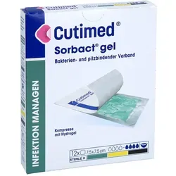 Cutimed Sorbact Gel Kompressen 7,5x7,5 cm - 12 Stück - Kompressen & Verbände, antibakteriell und ideal zur Wundversorgung für schnelle Heilung.