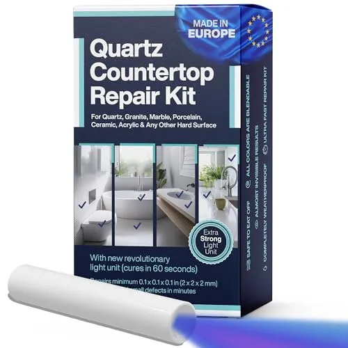 NNRepair Keramik Reparaturset (Transparent, Acrylweiß & Keramikweiß) – Emaille Reparaturset I Geeignet für Fliesen, Keramik, Porzellan, Quarz I Ideal bei Abplatzungen I Bad & Küchenarbeitsplatte