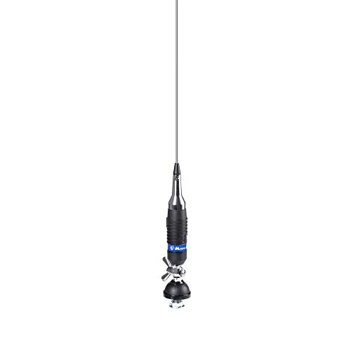 Midland Antenne CB Alan S9 Plus Code T638 mit 4 m RG58 Kabel, Schwarz/Silber