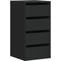 vidaXL Kommode Schwarz 40x41x76 cm - Stilvolle Kommode in Schwarz aus hochwertigem Holzwerkstoff mit 4 Schubladen bietet viel Stauraum und ist feuchtigkeitsbeständig. Ideal für die Aufbewahrung und Präsentation von Dekoartikeln.