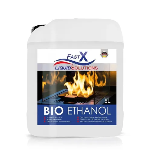 Bioethanol 100% Premium für Bio Alkohol für Kamin 5 Liter