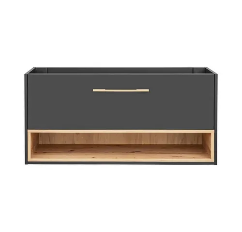 Lomadox Waschtischunterschrank 120 cm in anthrazit - Moderner Unterschrank fürs Bad mit Softclose-Funktion, hochwertiger Artisan Eiche Nb. und feuchtigkeitsresistenten Oberflächen für höchste Qualität.