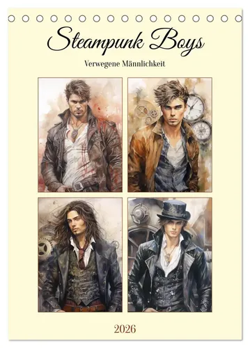 Rose Hurley | Steampunk Boys. Verwegene Männlichkeit (Tischkalender 2026 DIN...