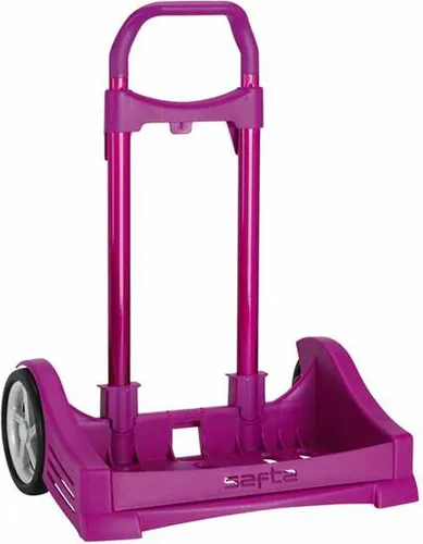 Safta Evolution Rucksack Trolley P.241C - Fuchsia Lila - Kofferwaage mit super leisen Anti-Vibrations-Rädern, ideal für flexibles Reisen. Verstellbare Tragefläche und abnehmbarer Griff für optimale Handhabung.