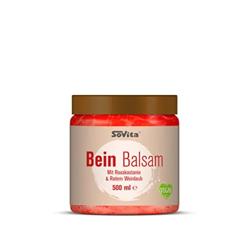 sovita Bein Balsam mit Rosskastanie & Rotem Weinlaub | durchblutungsfördernd & vitalisierend für müde Beine | kühlende Pflege mit Pflanzenextrakten | vegan & ohne Silikone | 100 ml | 1x Tube