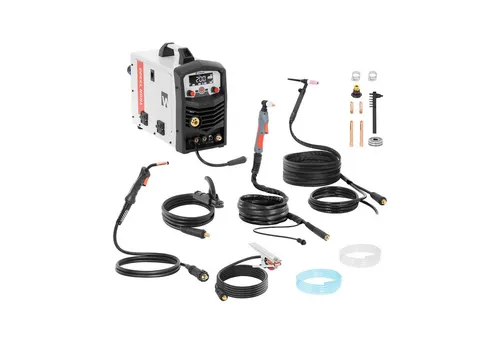 welbach Kombi-Schweißgerät TRON TX200 - 4-in-1 MIG/MAG, MMA, WIG Liftarc & Plasma - Vielseitiges Schweißgerät für MIG/MAG, MMA, WIG Liftarc und Plasma bis 200 A. Ideal für präzise Reparaturen und Wartungsarbeiten, ausgestattet mit digitalem Display und modernster Inverter-Technologie.