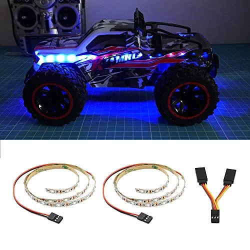elechawk LED Licht für RC Auto ferngesteuertes LKW, Flugzeug, Starrflügel-Fernbedienungsauto, 1 Meter lang, für den Außenbereich (Blau)