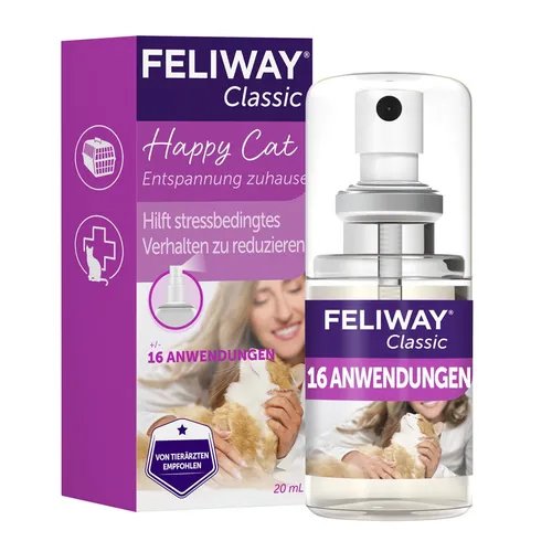 Feliway Classic Transport Spray für Katzen - Sonstiger Katzenbedarf, reduziert nachweislich Stress bei Reisen oder Tierarztbesuchen für eine entspannte Katze.