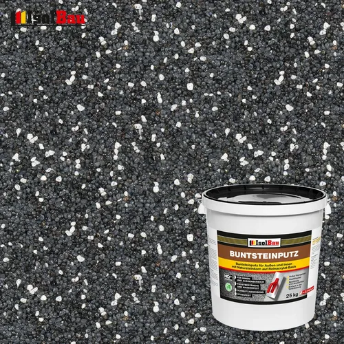 Buntsteinputz Mosaikputz BP35 (anthrazit, schwarz, weiss) 25kg Profi Qualität
