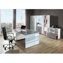 Schreibtisch Lugano Glas 180x80cm in Grafit von Kerkmann