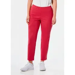 GOLDNER Caprihose Stretchhose mit Seitenschlitzen (CURVY) Unifarbenes Design mit praktischem Schlupfbund rot 62