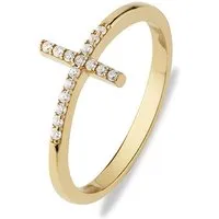 CHRIST Silberring, Zirkonia, synthetisch goldfarben 56 in gold von Christ