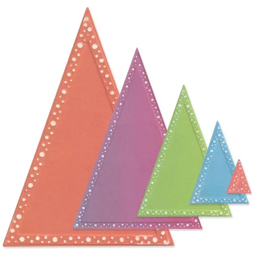 Sizzix Stacey Park Stanzschablonen-Set - Fantasie-Rahmen, Patti's Perfect Triangles - Stanzbögen für kreative Projekte: 16 Framelit-Stanzformen für präzises Schneiden von Papier, Karton und mehr. Ideal für Kartenherstellung und Dekoration, kompatibel mit Sizzix Big Shot.