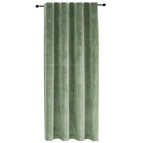TiborTex Verdunkelungsvorhang Samt weich 140x175 cm Lindgrün Vorhang Kräuselband Blickdicht Gardine abdunkelnd U-Band