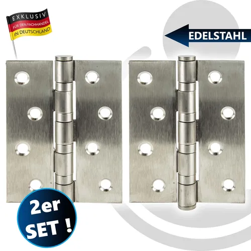 Edelstahl Scharnier Türband Beschlag 75 mm x 100 mm, 2 Stück, inkl. Schrauben MA
