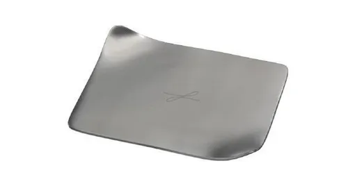 Kerzenteller, Dekoteller, Rechteckig, Silber, 9 x 12 cm, aus Alu satiniert, NEU