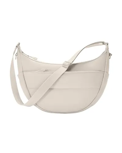 LARKSON Crossbody Bag Emma Beige - Wasserabweisende Puffer Umhängetasche - Stylische Halbmond Umhängetasche für Damen und Herren mit modernem Puffer-Design. Bietet viel Stauraum und clevere Fächer für eine optimale Organisation deiner Essentials.