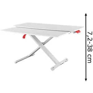 LEITZ Ergo Cosy mit Ablage - Schreibtischaufsatz in grau, fördert Bewegung und Gesundheit am Arbeitsplatz, stufenlos höhenverstellbar bis 38 cm