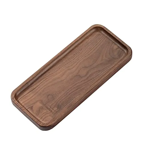 muso wood Kleines Tablett Holz Serviertablett aus Walnussholz 30 x 13 cm