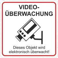 Produktbild Aufkleber Videoüberwachung... 6,5 cm x 6,5 cm PVC-Folie