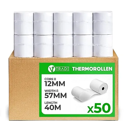 V1 Trade Thermorollen 57mm x 40m x 12mm (50 Stück)