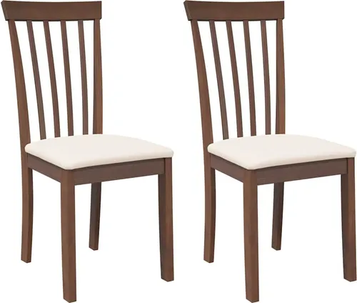 vidaXL Esszimmerstühle mit Kissen 2 STK. Braun von vidaXL