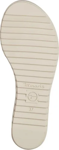 Tamaris Damen Sandale mit T-Riemen und Keilabsatz – Schwarz, Größe 39 - Modische Sandalette mit bequemem Keilabsatz (4,5 cm) und T-Riemen für optimalen Halt. Das TOUCHit-Fußbett sorgt für hohen Tragekomfort. Ideal für warme Tage und besondere Anlässe.