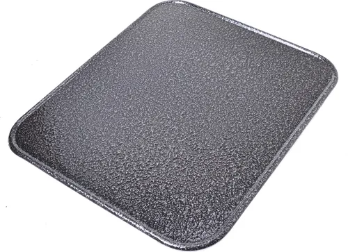 Aqbau® Ofen-Bodenblech Kaminöfen Bodenplatte Bodenschutz für Feuerstellen 41 x 48 cm I Alt Silber